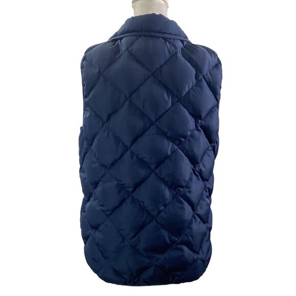 WOOLRICH Women Size S Blue Quilted Duck Down Puff Vest Filling Full Zip Pockets - Picture 3 of 16